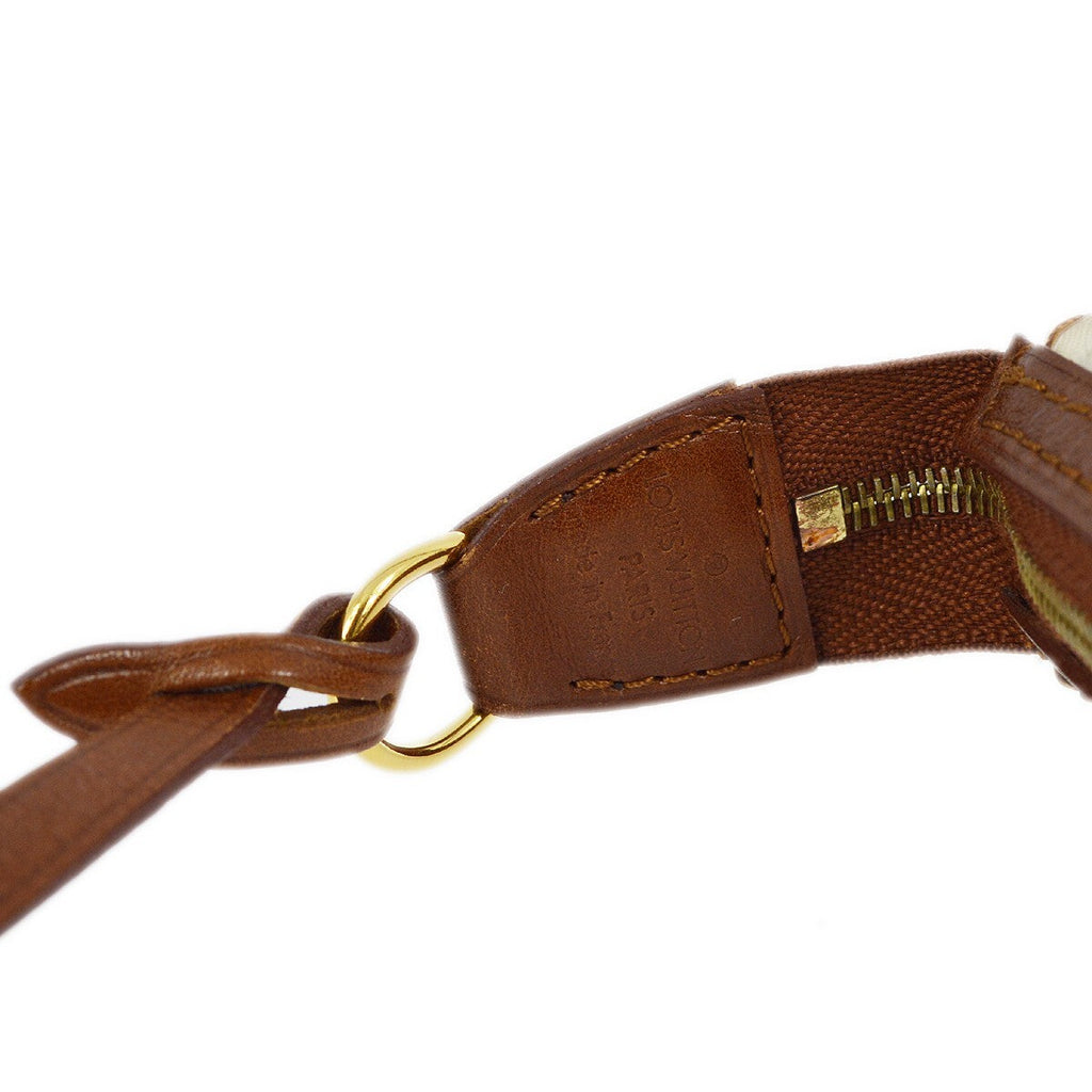 Louis Vuitton Charms Pochette Pvc Over Printed Silk Brown Leather Clutche & Pouche Bag