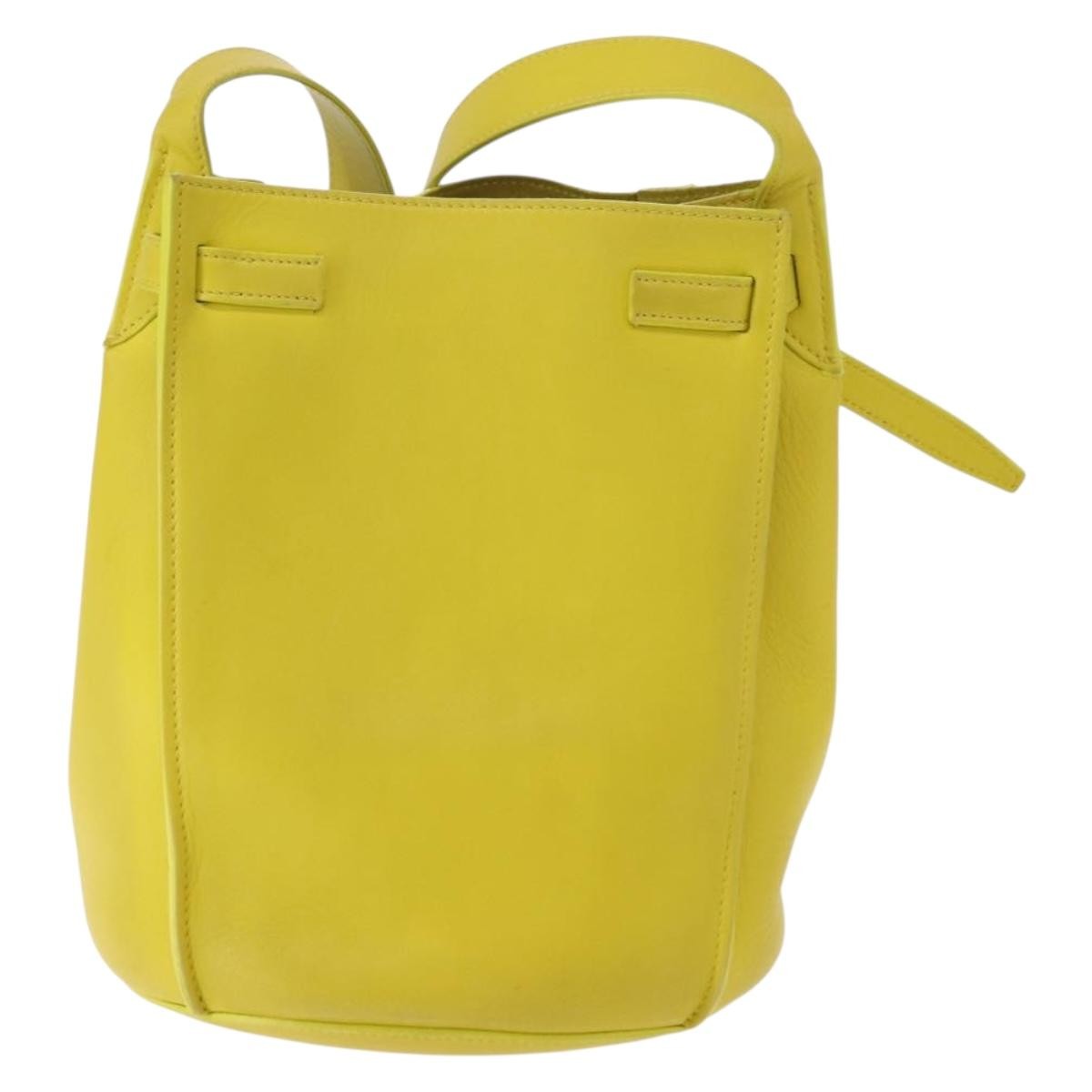 Celine Long Strap Big Bag Bucket Leather Yellow Leather Shoulder Bag Bag