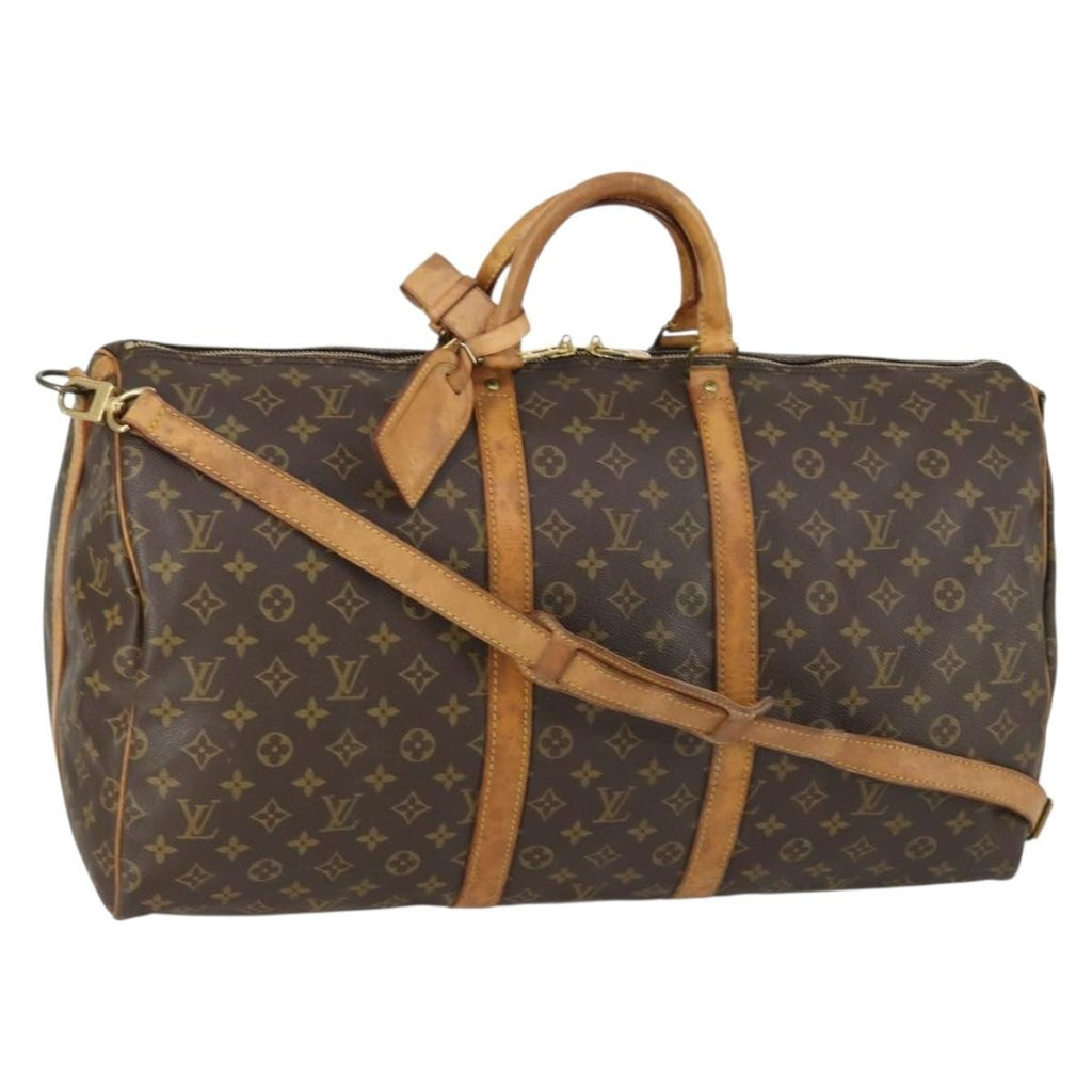 Louis Vuitton Keepall Bandouliere Bag Monogram Canvas Brown Canvas Travel Bag