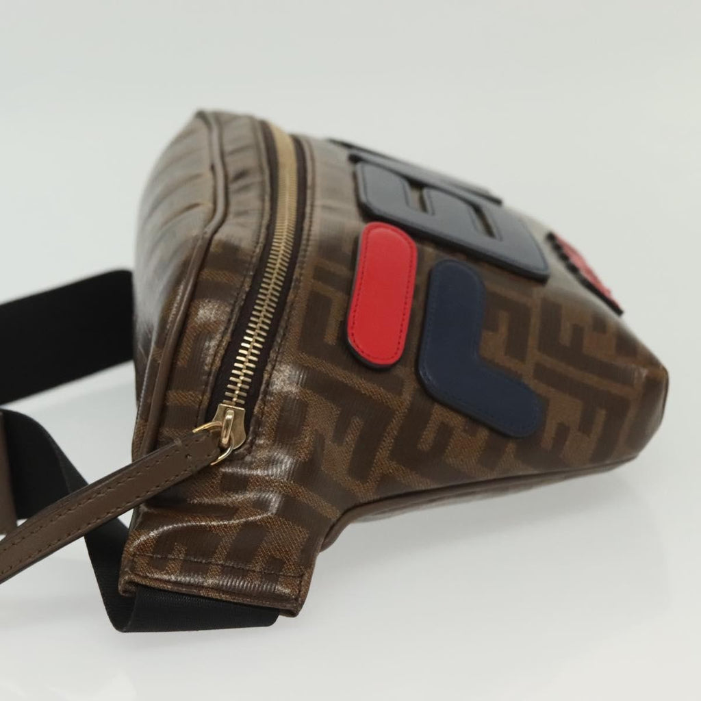 Fendi Mania Logo Waist Bag Zucca Coated Canvas Brown Canvas Clutche & Pouche Bag