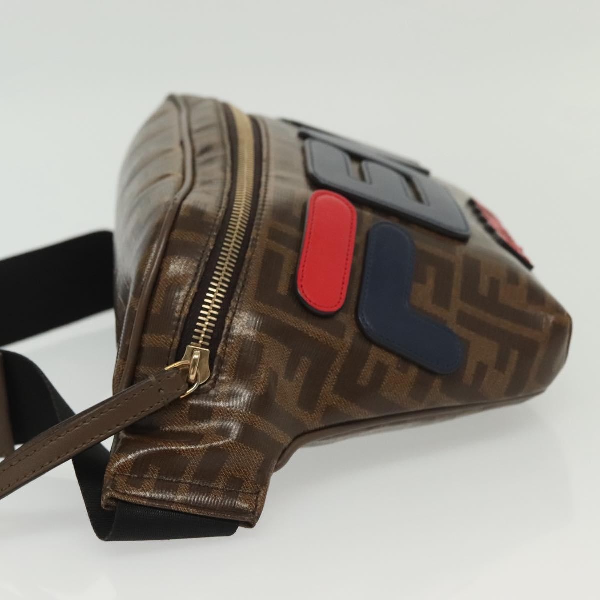 Fendi Mania Logo Waist Bag Zucca Coated Canvas Brown Canvas Clutche & Pouche Bag