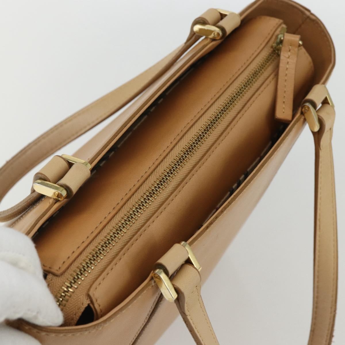Burberry Vintage Handbag Leather Beige Leather Handbag