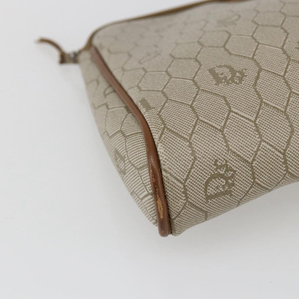 Christian Dior Vintage Honeycomb Clutch Canvas Beige Canvas Clutche & Pouche Bag (Pre-Owned)