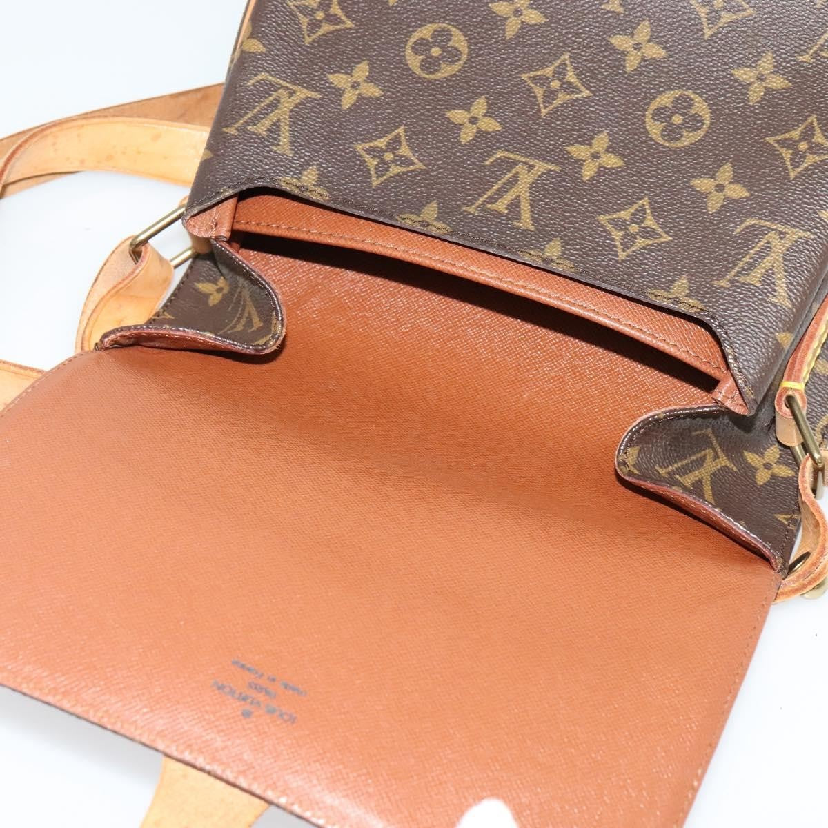 Louis Vuitton Cartouchiere Handbag Monogram Canvas Brown Canvas Shoulder Bag