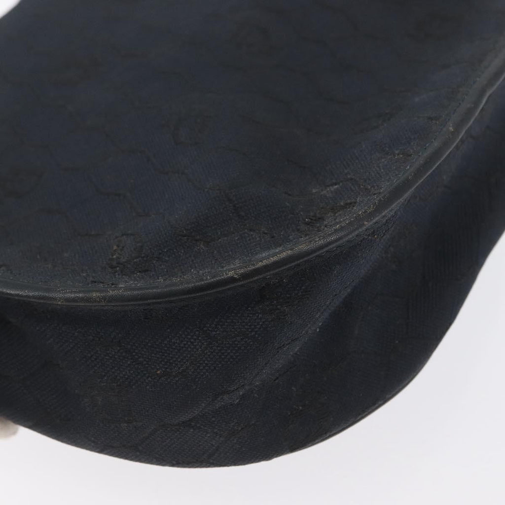 Christian Dior Vintage Honeycomb Flap Crossbody Bag Canvas And Leather Black Canvas Shoulder Bag Bag (Pre-Owned)