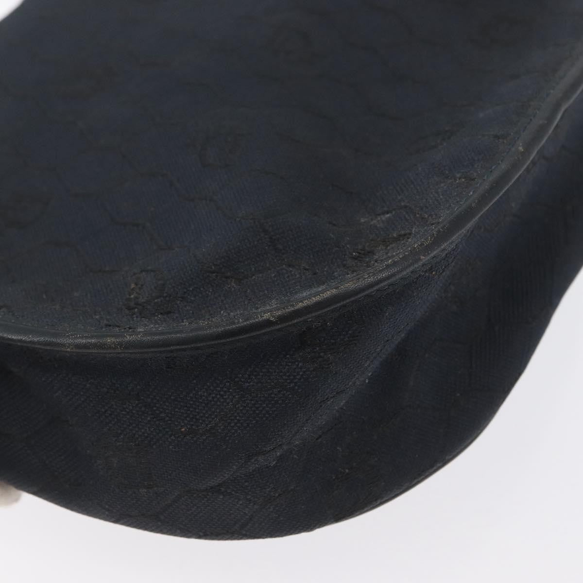 Christian Dior Vintage Honeycomb Flap Crossbody Bag Canvas And Leather Black Canvas Shoulder Bag Bag (Pre-Owned)