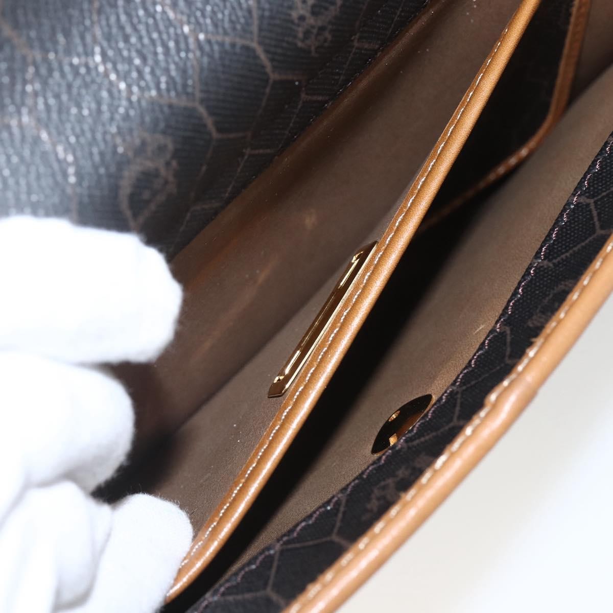 Christian Dior Vintage Honeycomb Shoulder Bag Canvas And Leather Black Pvc Shoulder Bag Bag (Pre-Owned)