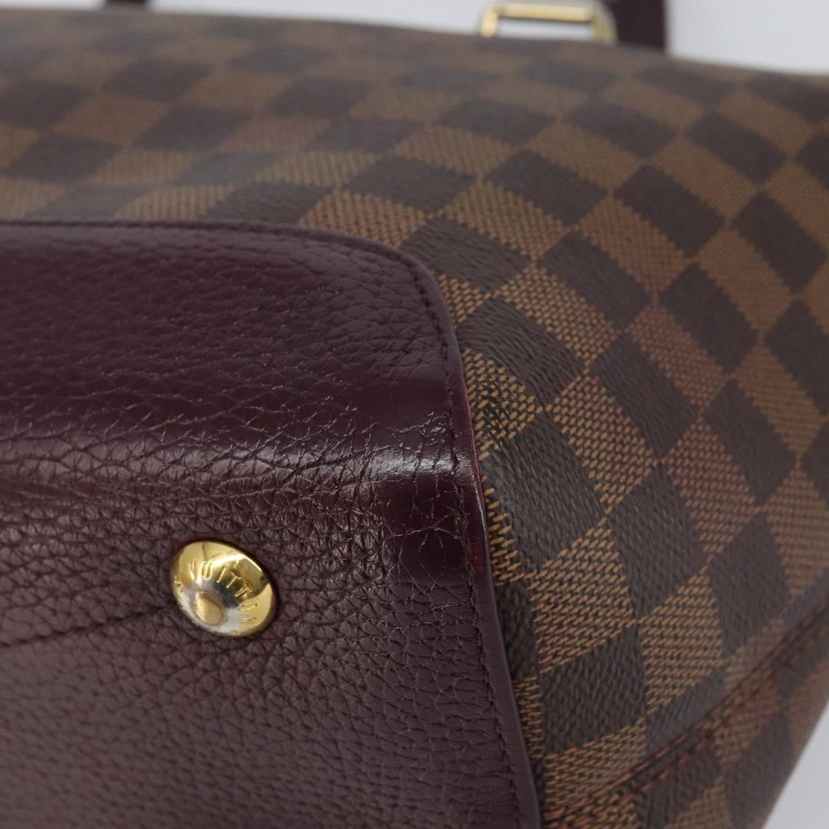Louis Vuitton Hyde Park Handbag Damier With Leather Brown Canvas Handbag