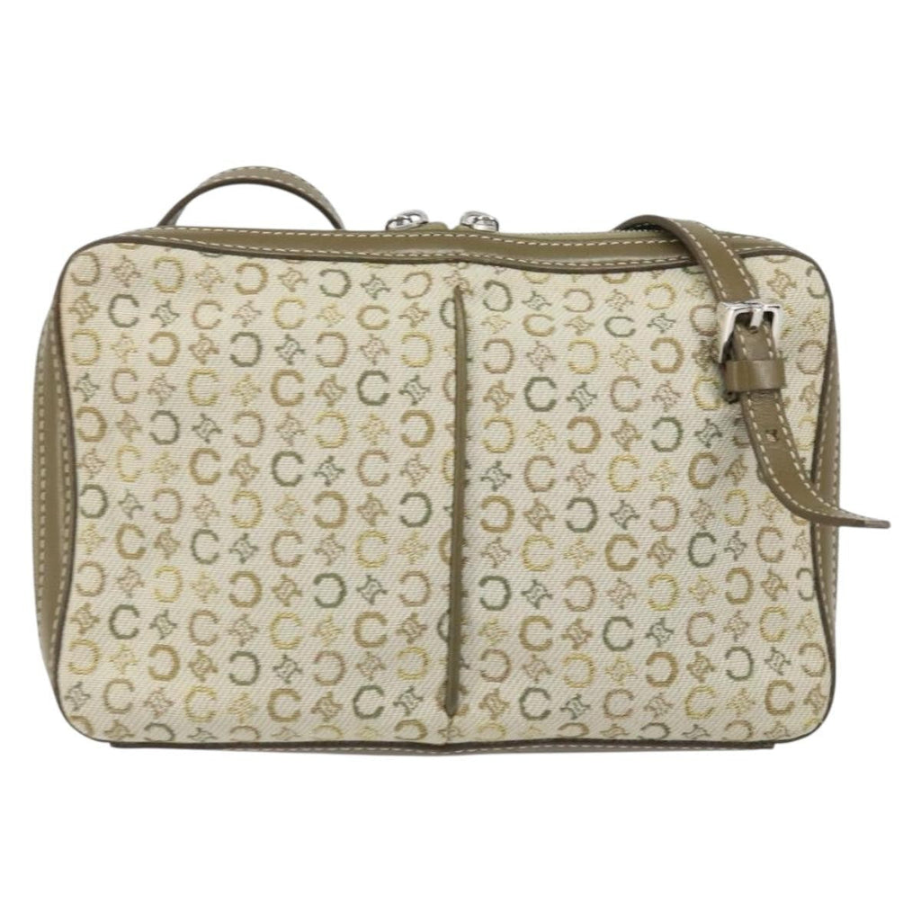 Celine C Macadam Shoulder Bag Canvas Khaki Canvas Shoulder Bag Bag