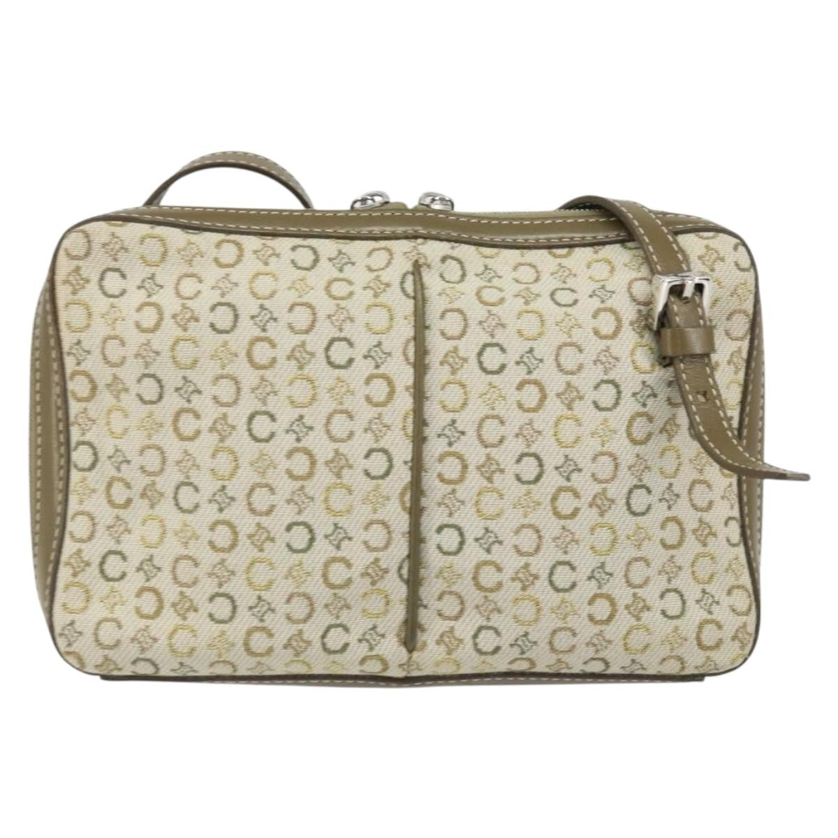 Celine C Macadam Shoulder Bag Canvas Khaki Canvas Shoulder Bag Bag