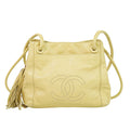 Chanel Vintage Cc Tassel Shoulder Bag Lambskin Beige Leather Shoulder Bag Bag