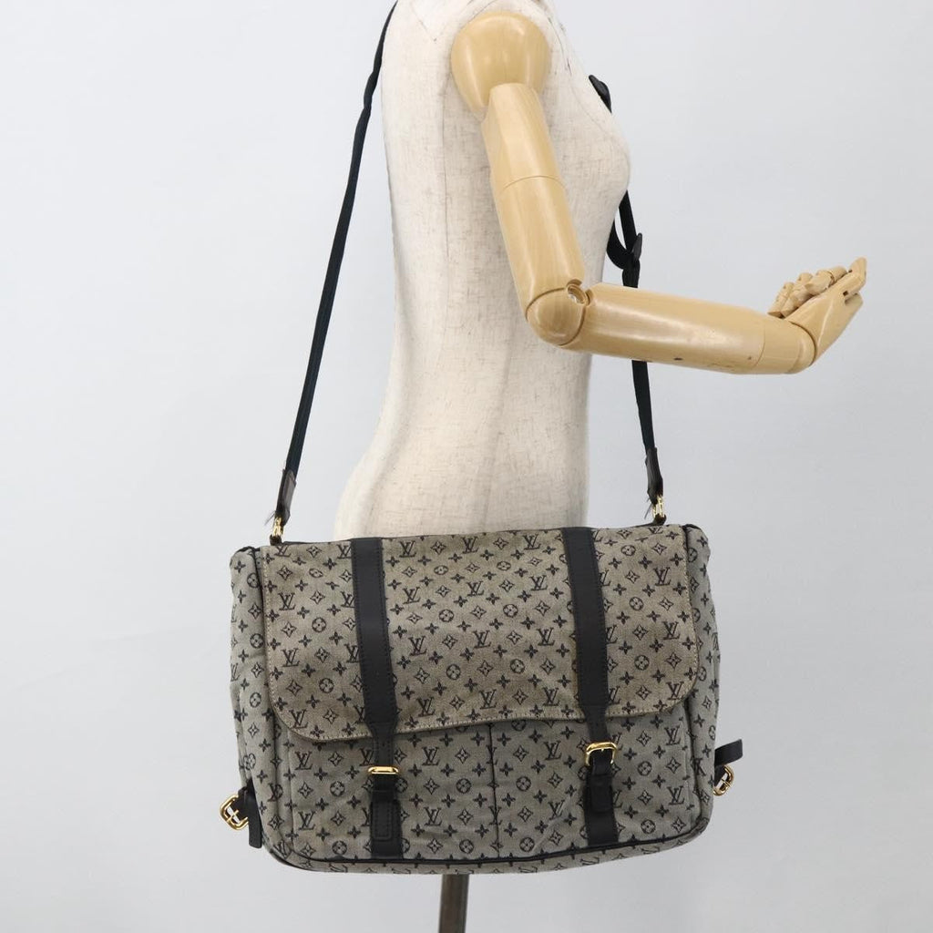 Louis Vuitton Sac Maman Handbag Mini Lin Blue Canvas Shoulder Bag