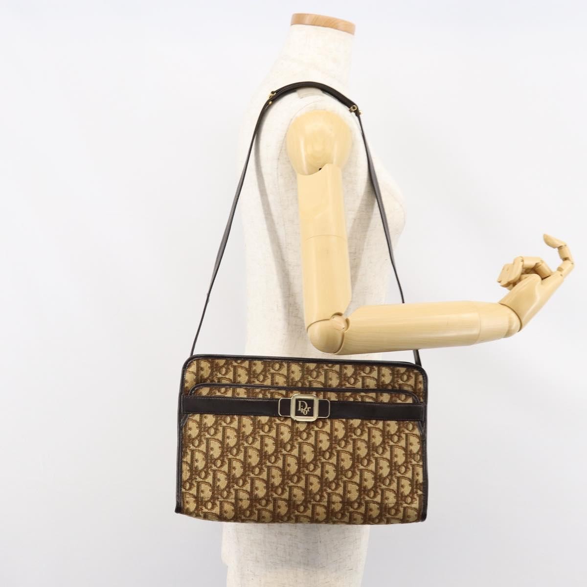Christian Dior Trotter Shoulder Bag Canvas Beige Canvas Shoulder Bag Bag (Pre-Owned)