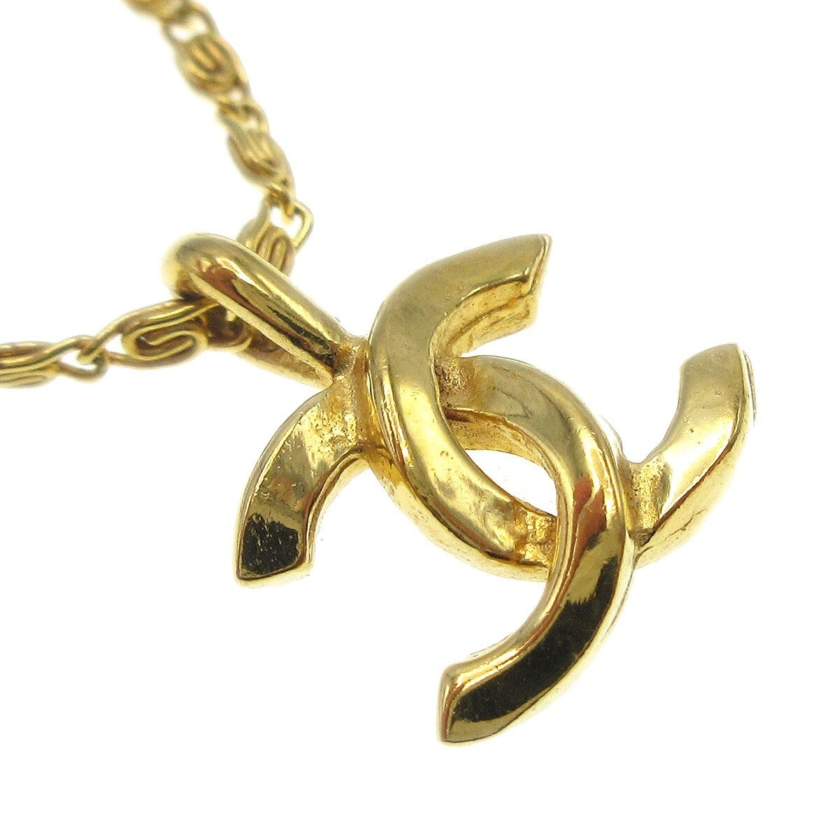 Chanel Cc Pendant Necklace Metal Gold Gold_Plated Necklace Jewelry