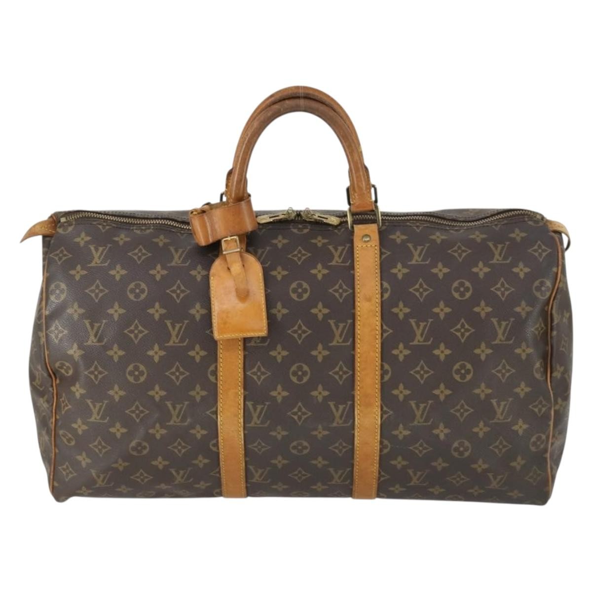 Louis Vuitton Keepall Bag Monogram Canvas Brown Canvas Travel Bag