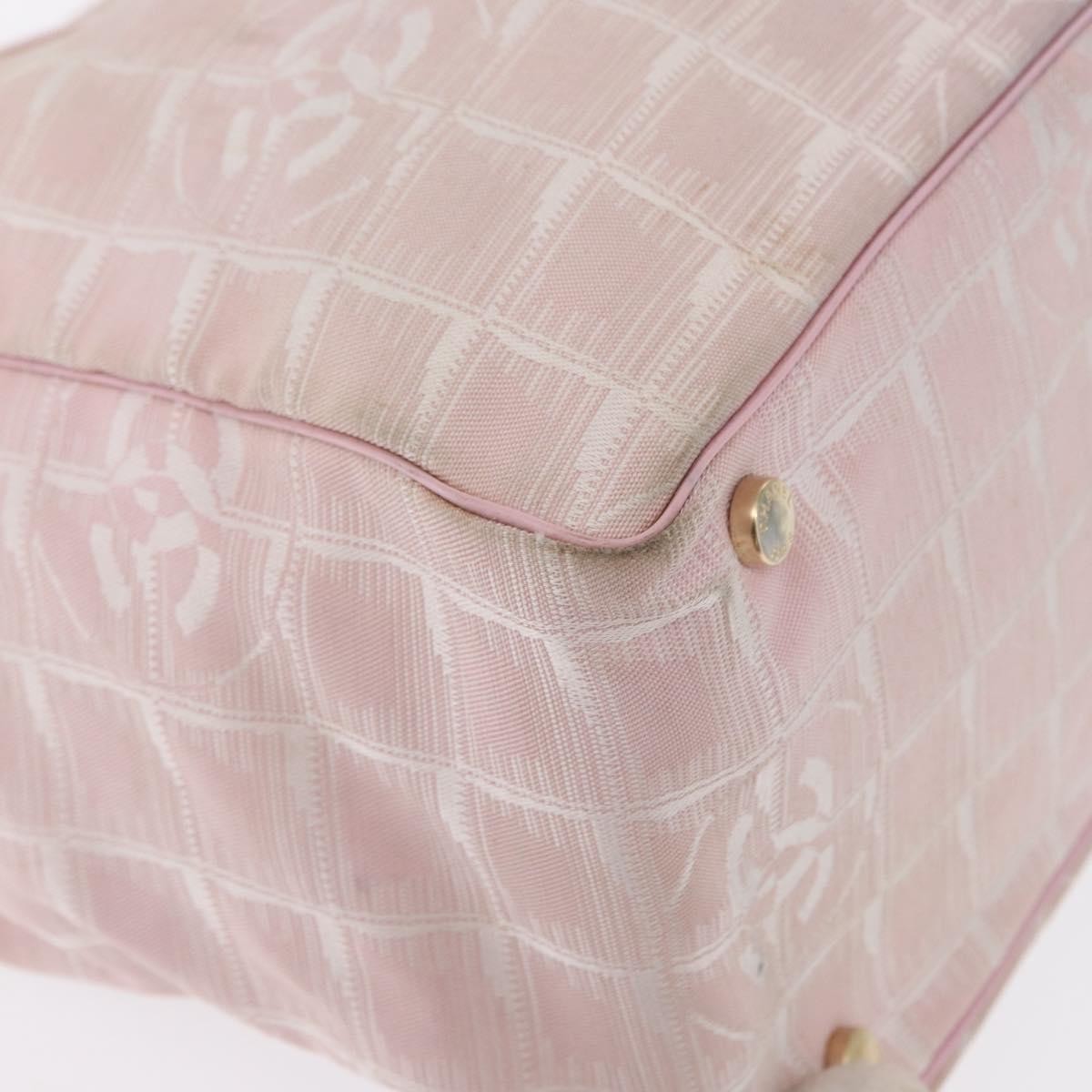 Chanel Travel Line Tote Nylon Pink Nylon Tote Bag Bag