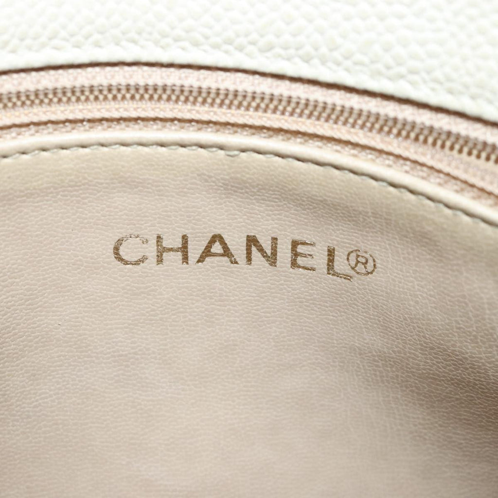 Chanel Vintage Slit Pocket Shoulder Bag Quilted Caviar Beige Leather Shoulder Bag Bag