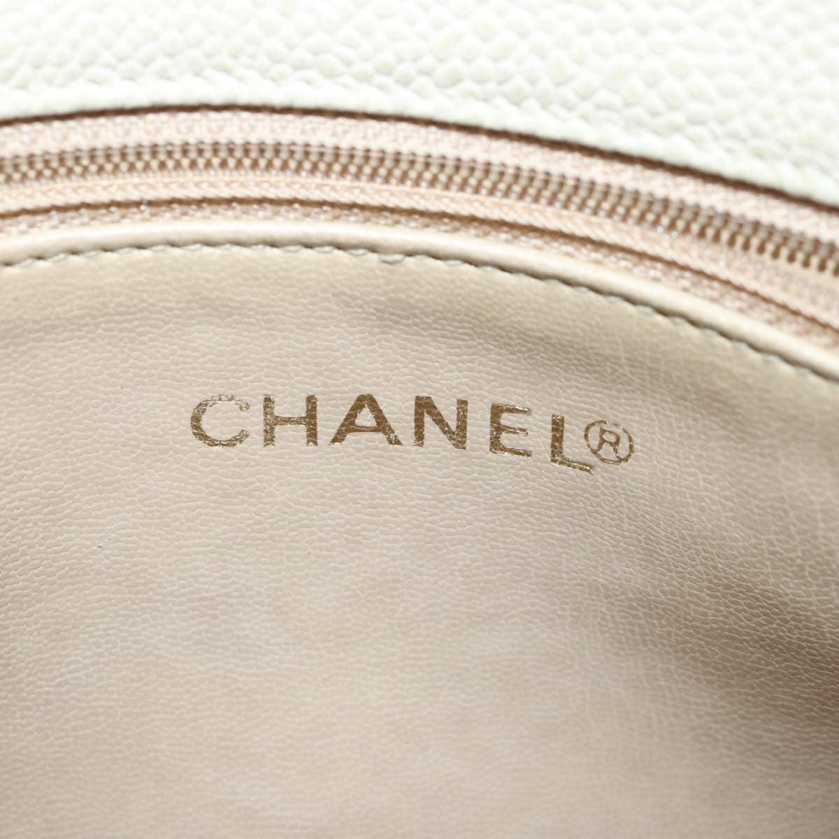 Chanel Vintage Slit Pocket Shoulder Bag Quilted Caviar Beige Leather Shoulder Bag Bag