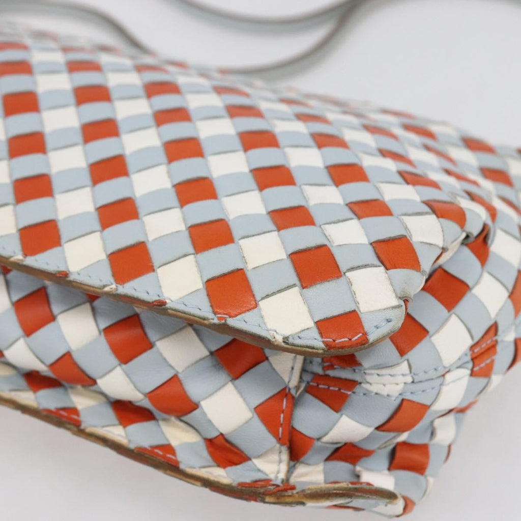 Bottega Veneta Vintage Shoulder Bag Intrecciato Leather Multicolour Leather Shoulder Bag Bag