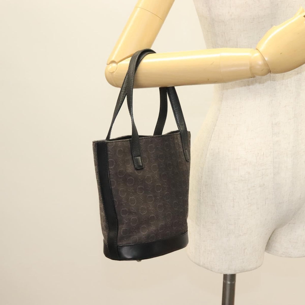 Celine C Macadam Handbag Canvas Black Canvas Handbag