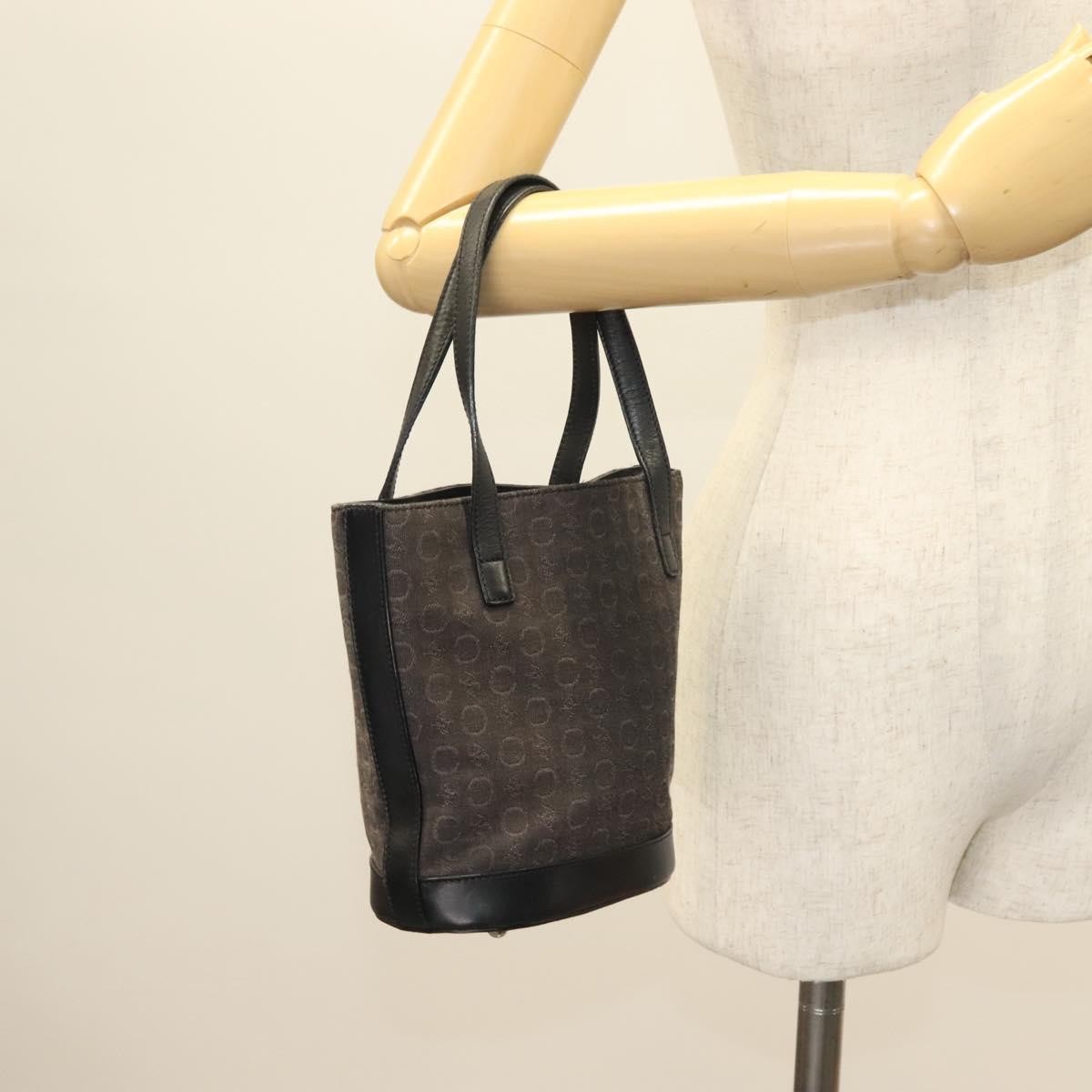 Celine C Macadam Handbag Canvas Black Canvas Handbag