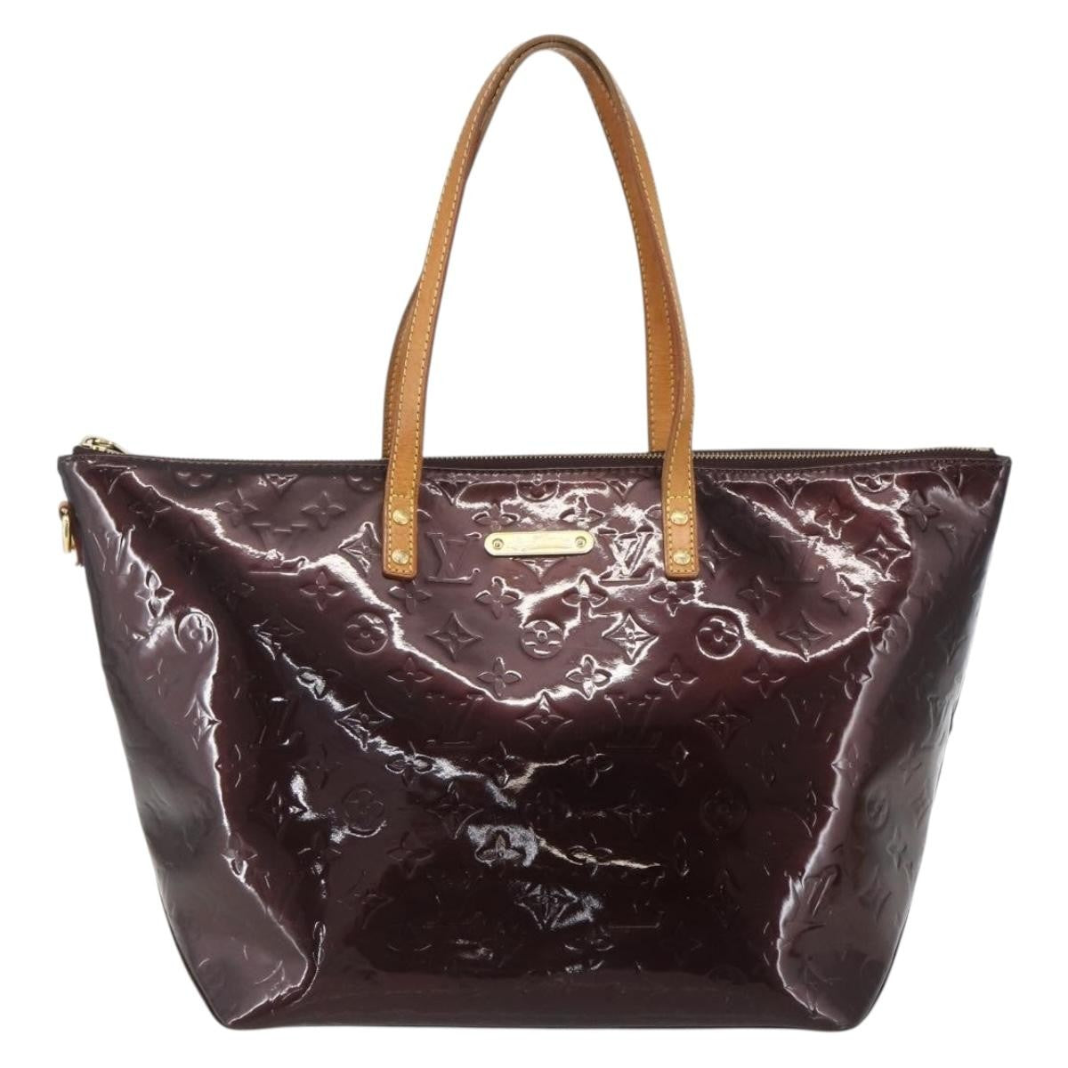 Louis Vuitton Bellevue Handbag Monogram Vernis Burgundy Patent_Leather Tote Bag