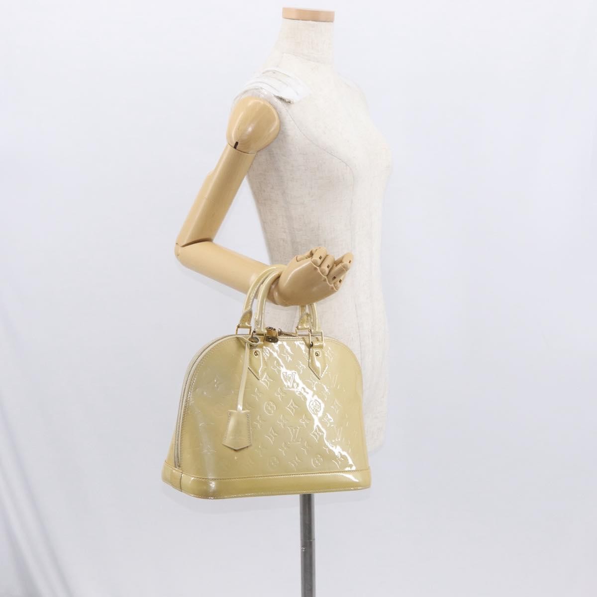 Louis Vuitton Alma Handbag Patent Leather Beige Patent_Leather Handbag