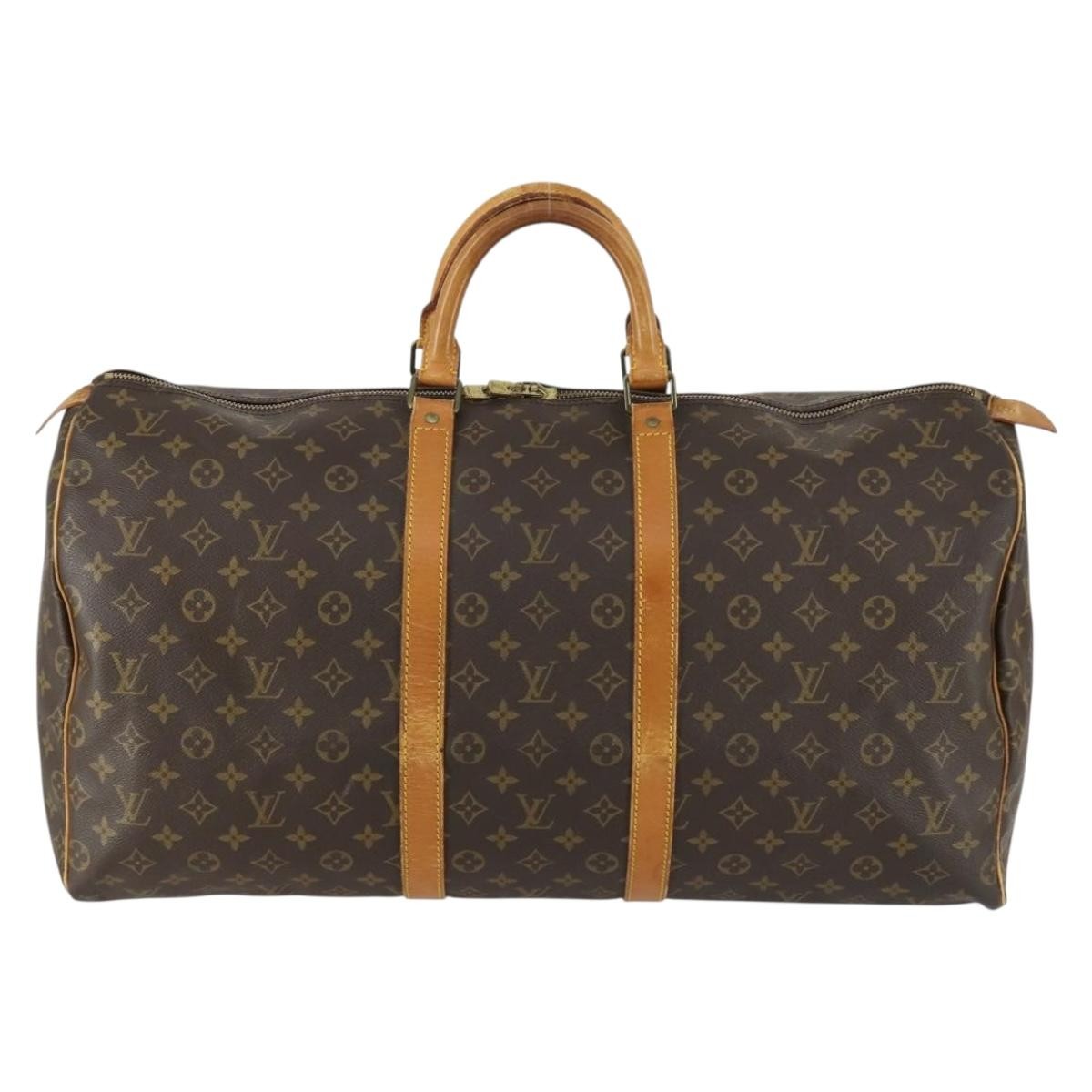 Louis Vuitton Keepall Bag Monogram Canvas Brown Canvas Travel Bag