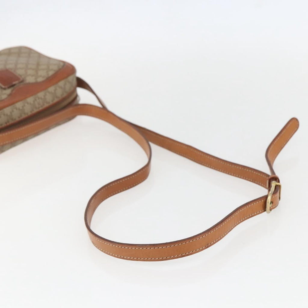 Celine Vintage Macadam Shoulder Bag Canvas And Leather Beige Canvas Shoulder Bag Bag