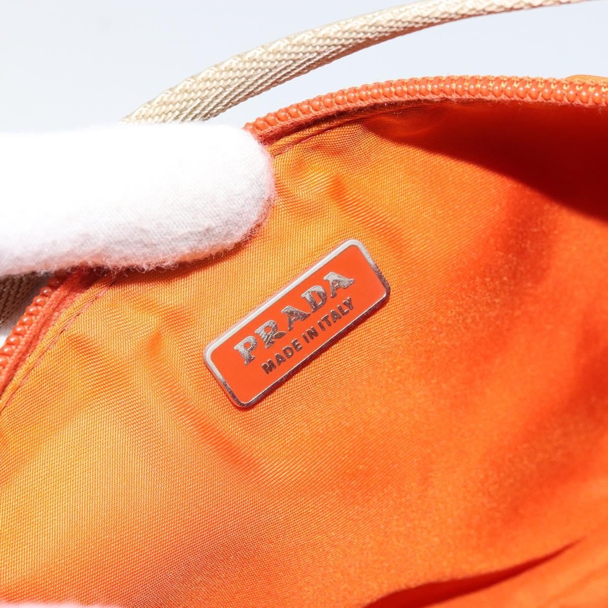 Prada Pochette Shoulder Bag Tessuto Orange Nylon Clutche & Pouche Bag