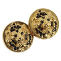 Chanel Vintage Cc Round Clip-On Earrings Metal Gold Metal Earrings Jewelry