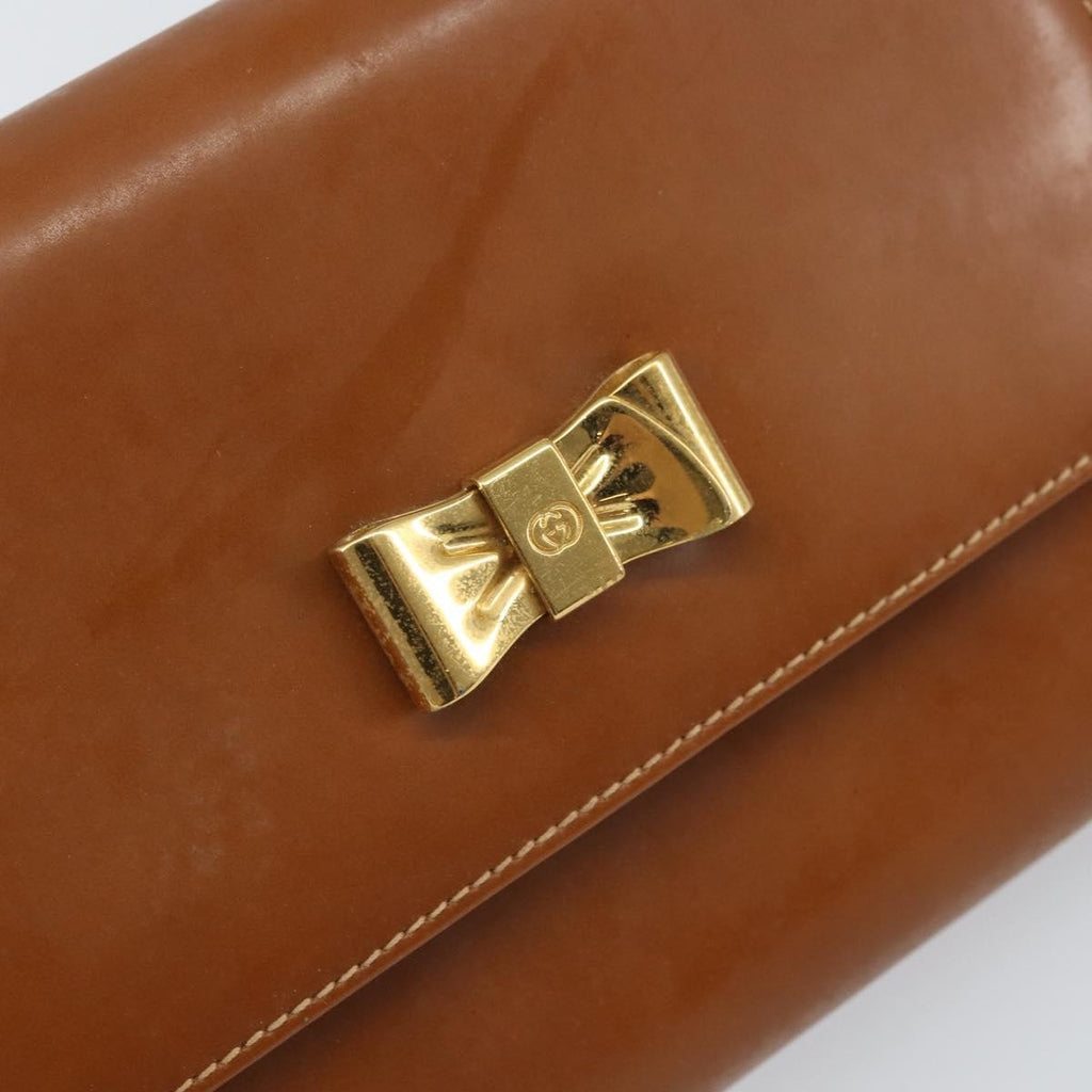 Gucci Vintage Shoulder Bag Leather Brown Leather Shoulder Bag Bag (Pre-Owned)