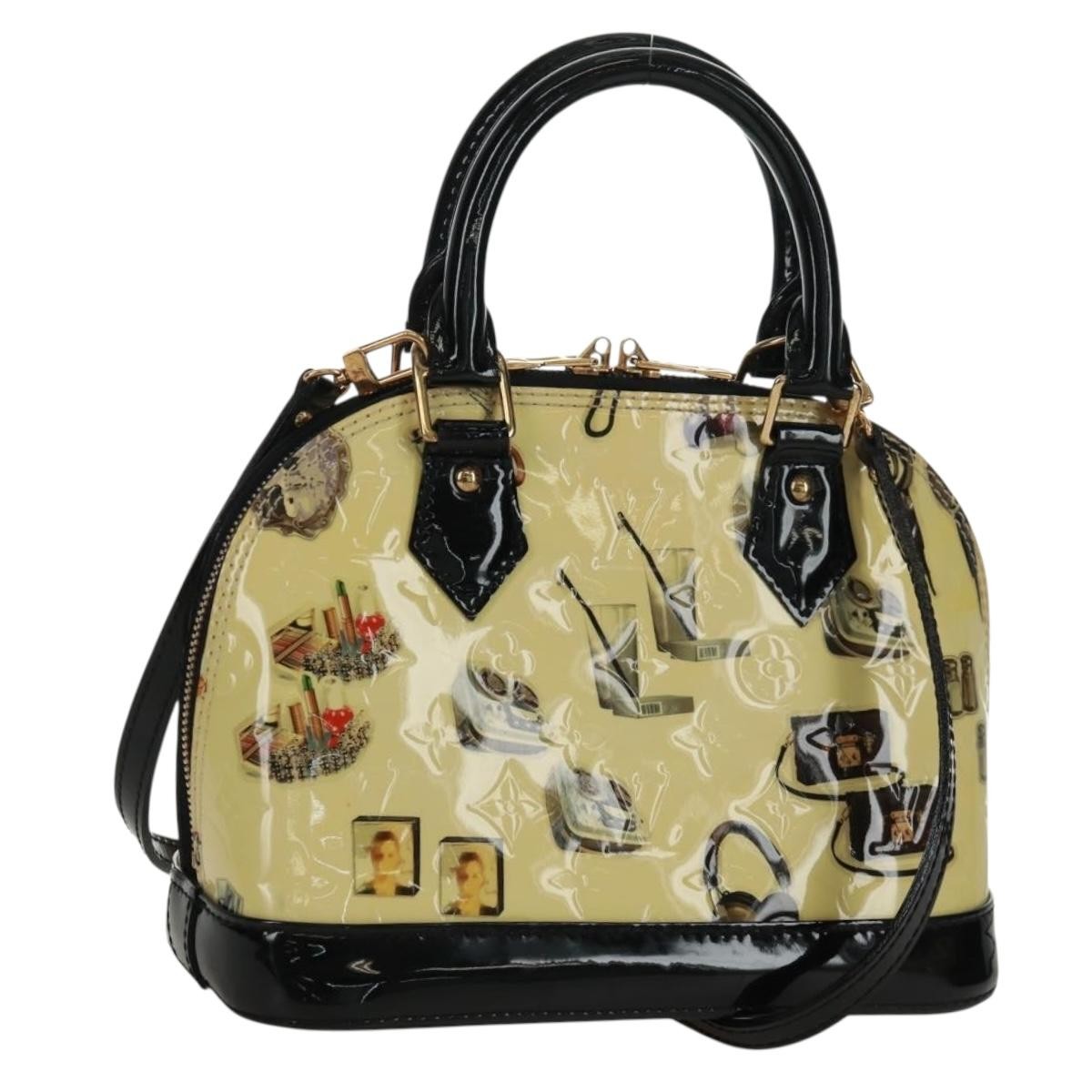 Louis Vuitton Alma Handbag Limited Edition Stickers Monogram Vernis Multicolour Patent_Leather Handbag