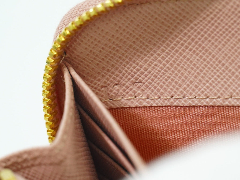 Prada Bow Zip Around Wallet Saffiano Leather Pink Leather Wallets Accessory