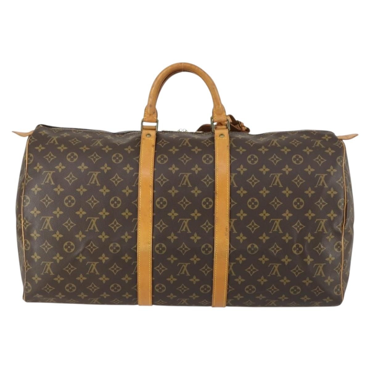 Louis Vuitton Keepall Bag Monogram Canvas Brown Canvas Travel Bag