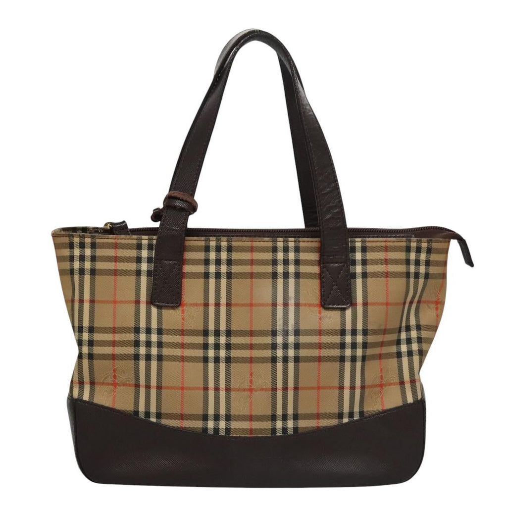 Burberry Nova Check Handbag Nova Check Canvas And Leather Beige Canvas Handbag