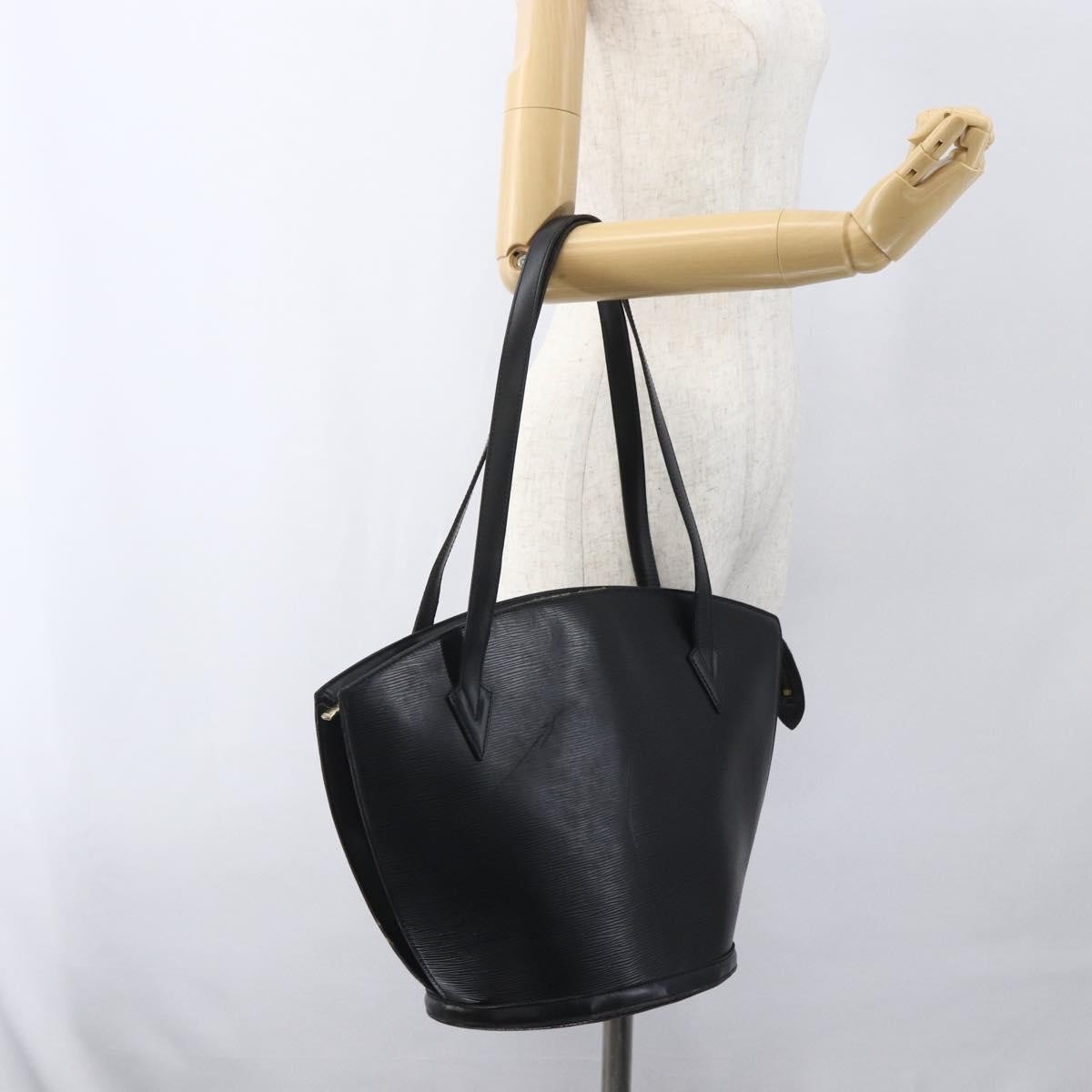 Louis Vuitton Saint Jacques Handbag Epi Leather Black Leather Handbag