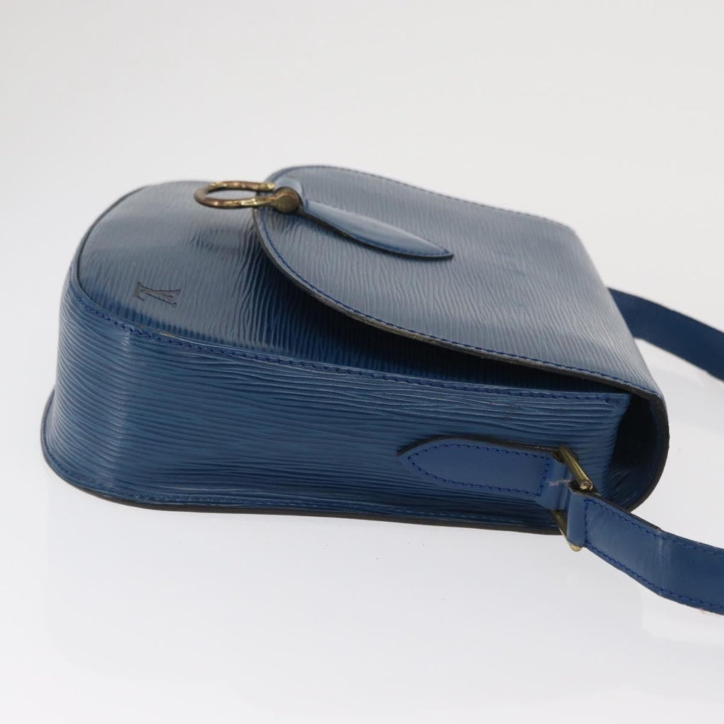 Louis Vuitton Saint Cloud Handbag Epi Leather Blue Leather Shoulder Bag