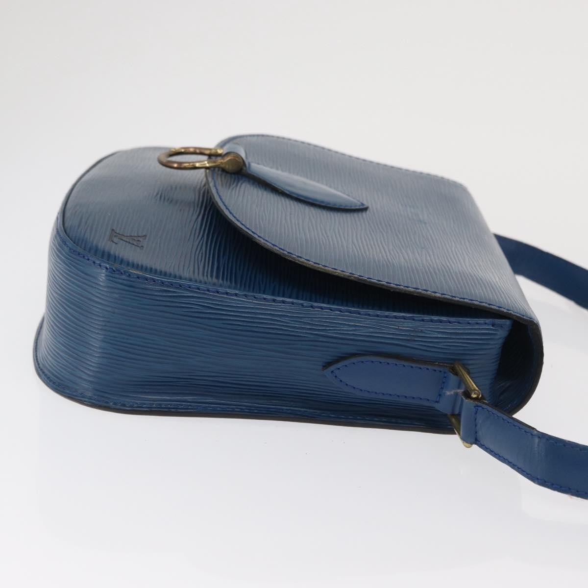 Louis Vuitton Saint Cloud Handbag Epi Leather Blue Leather Shoulder Bag