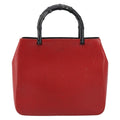 Gucci Vintage Bamboo Handle Bag Leather Red Leather Handbag (Pre-Owned)