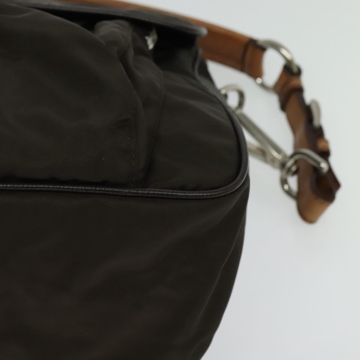 Prada Vintage Flap Shoulder Bag Nylon Khaki Nylon Shoulder Bag Bag