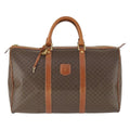 Celine Vintage Macadam Boston Bag Canvas Brown Pvc Travel Bag Bag