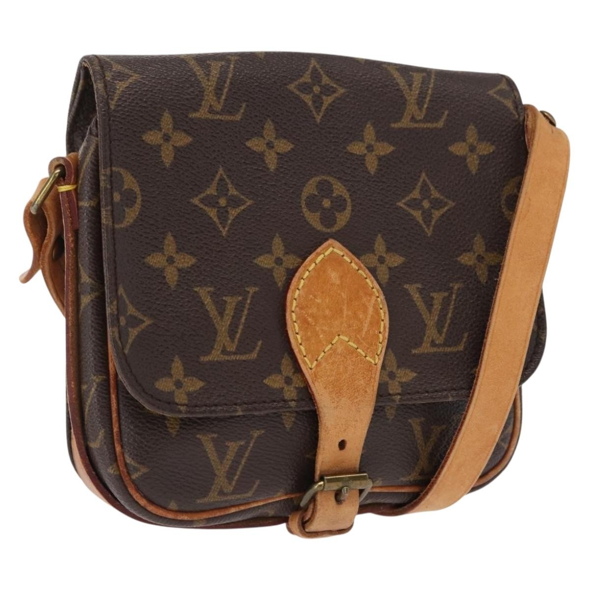 Louis Vuitton Cartouchiere Handbag Monogram Canvas Brown Canvas Shoulder Bag