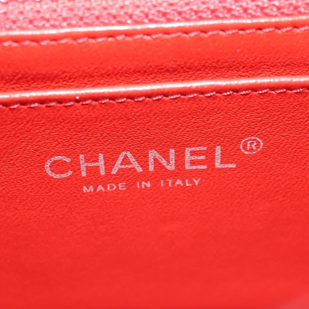 Chanel Flap Shoulder Bag Leather Red Leather Handbag