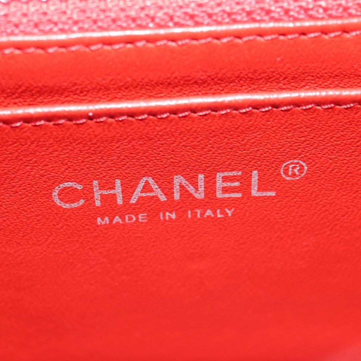 Chanel Flap Shoulder Bag Leather Red Leather Handbag