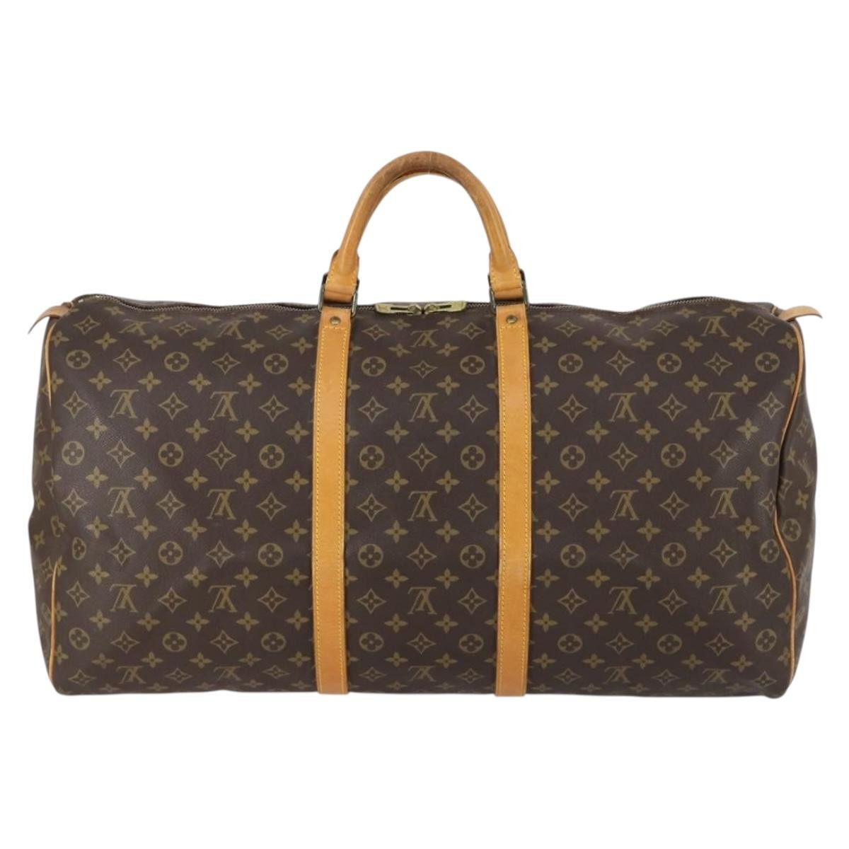 Louis Vuitton Keepall Bag Monogram Canvas Brown Canvas Travel Bag