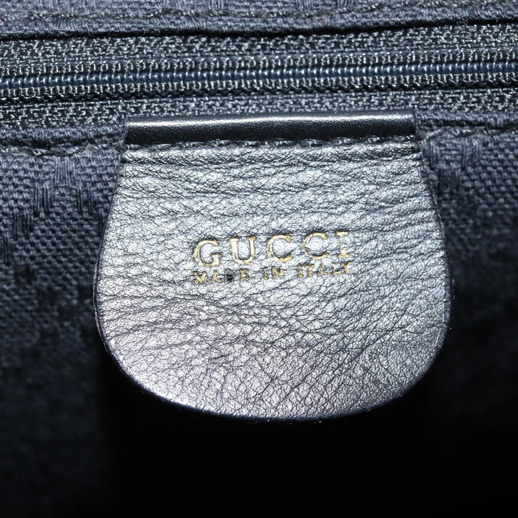 Gucci Vintage Bamboo Backpack Leather Black Leather Backpack Bag (Pre-Owned)