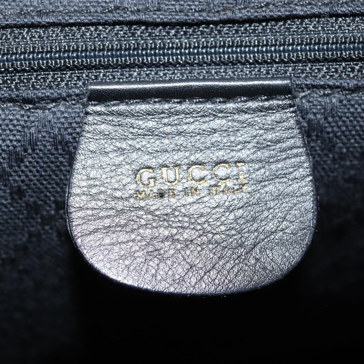Gucci Vintage Bamboo Backpack Leather Black Leather Backpack Bag (Pre-Owned)