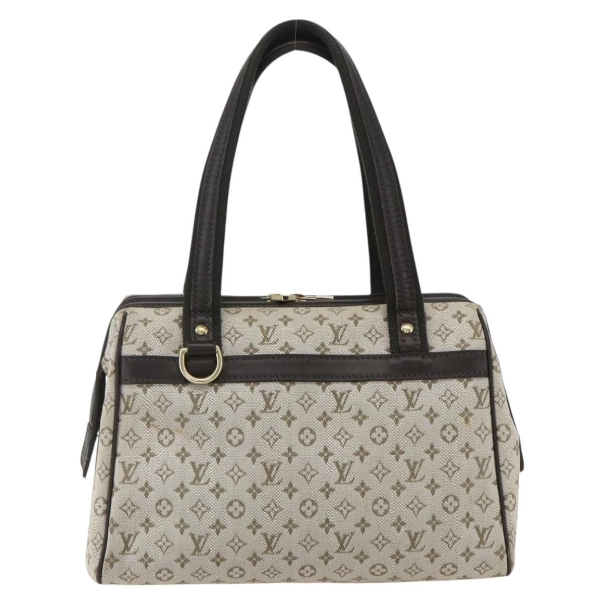 Louis Vuitton Josephine Handbag Mini Lin Khaki Canvas Handbag