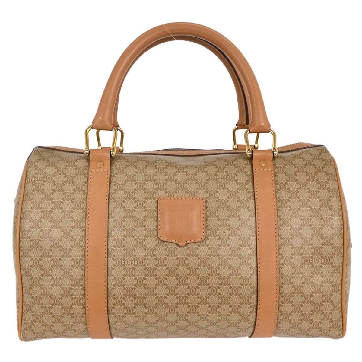 Celine Vintage Duffle Bag Canvas And Leather Beige Pvc Travel Bag Bag